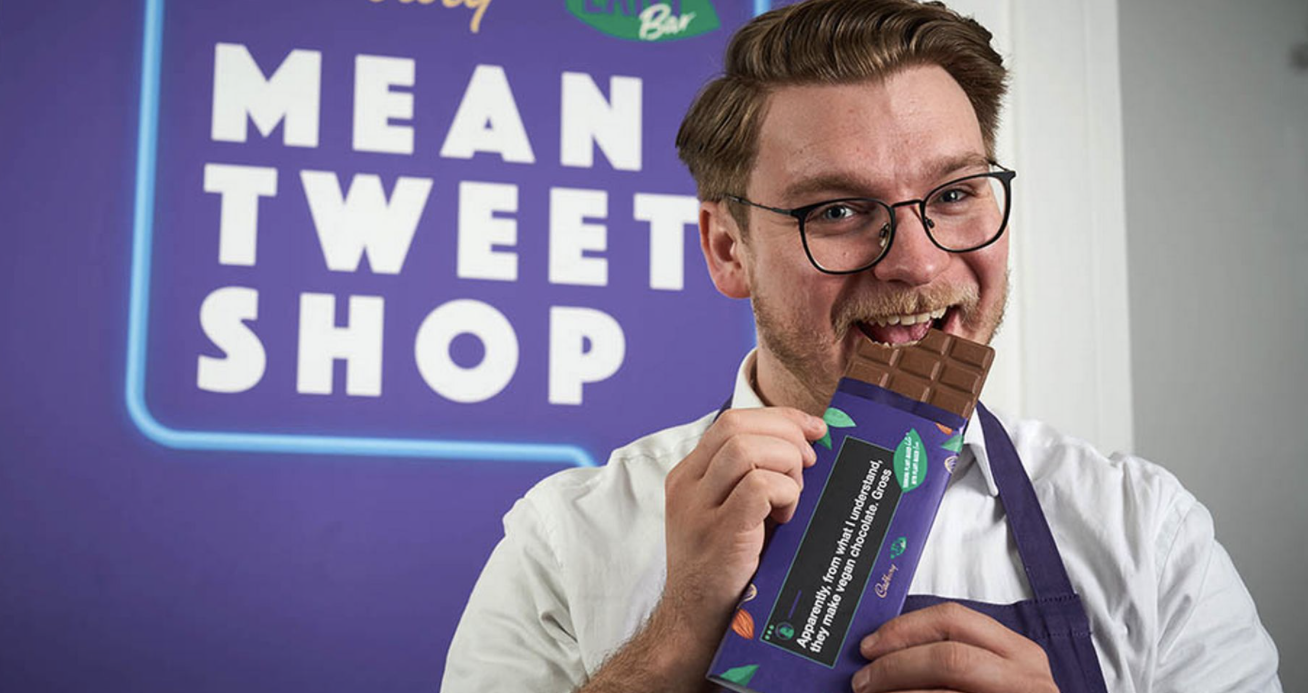 Cadbury’s vegans mean tweets pop-up