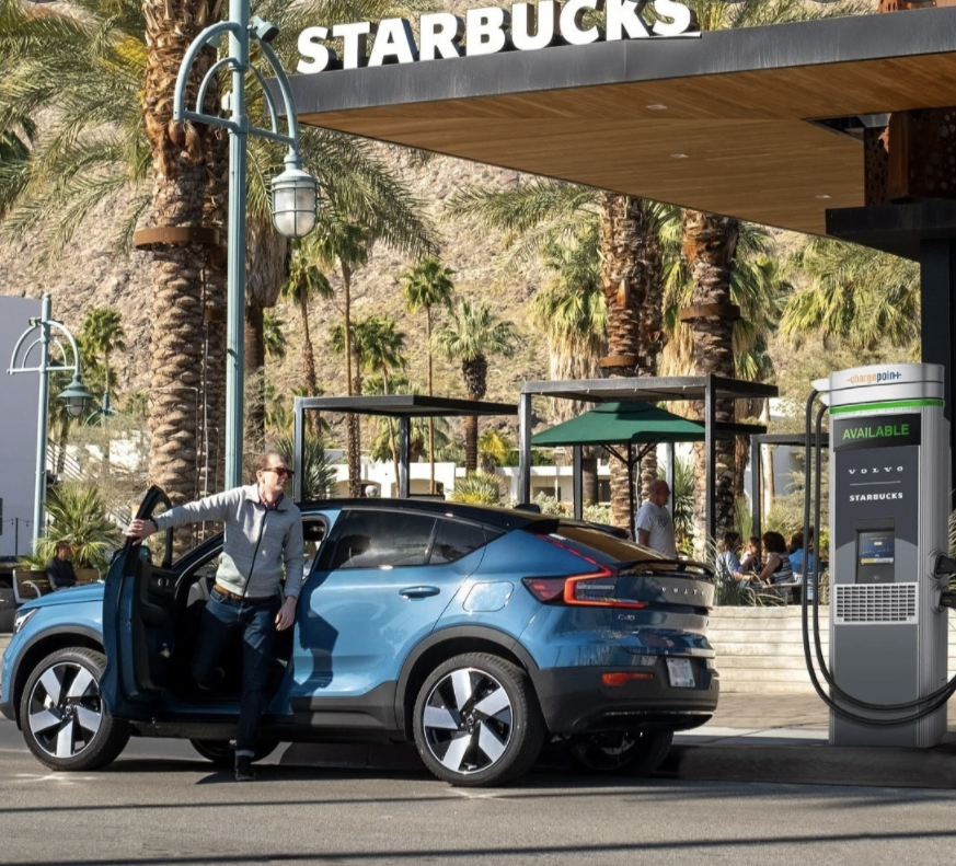 Volvo partners with Starbucks to bring you EV charging alongside your cup of coffee…